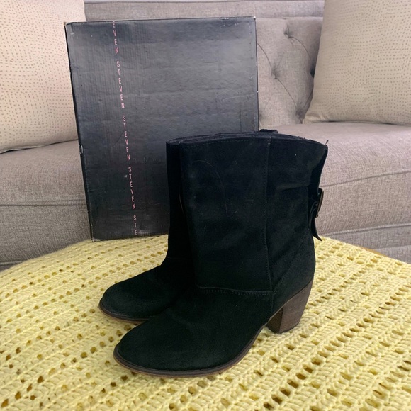 Steve Madden Shoes - Steve Madden Stay GE  Black Suede Ankle Boots